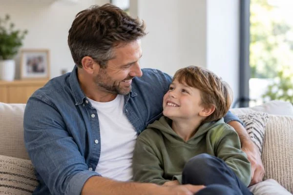 father and child happy - child maintenance mediation West Bromwich